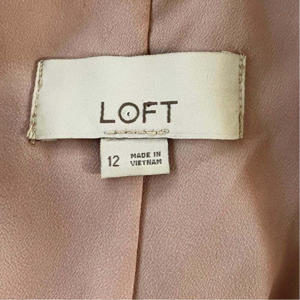LOFT Women's Rose Sequin Shawl Collar Long Sleeve Lined Blazer Elegant SZ 12 - Picture 6 of 7